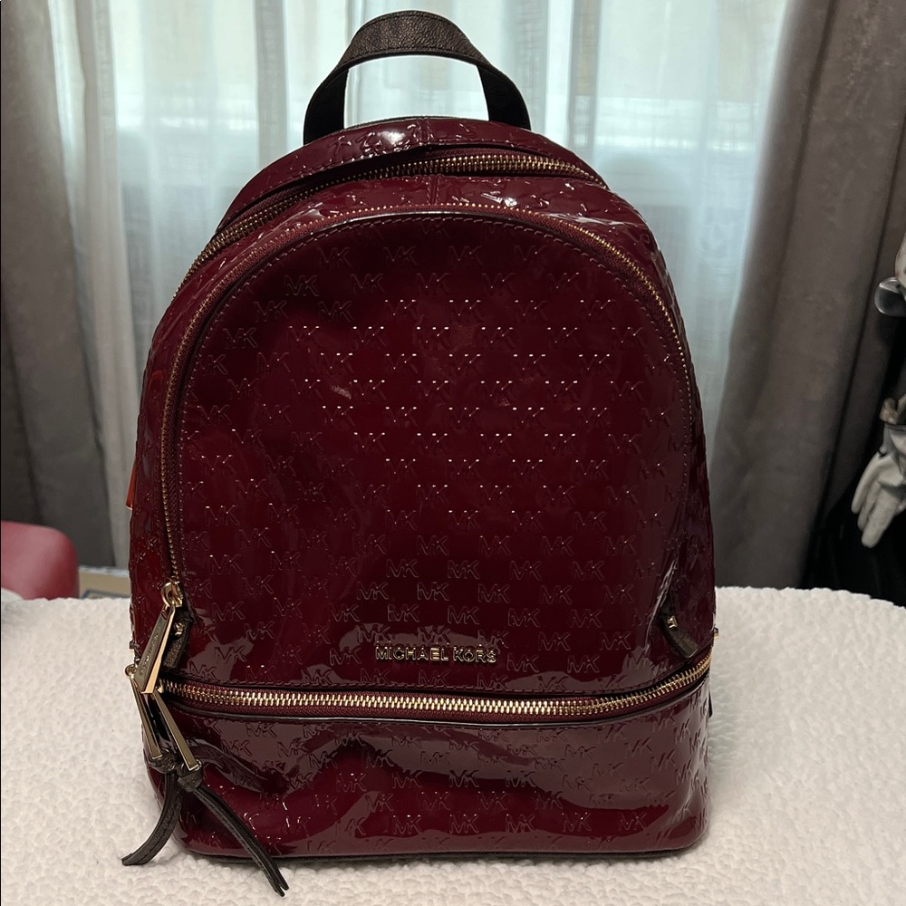Michael Kors Glossy Red Backpack